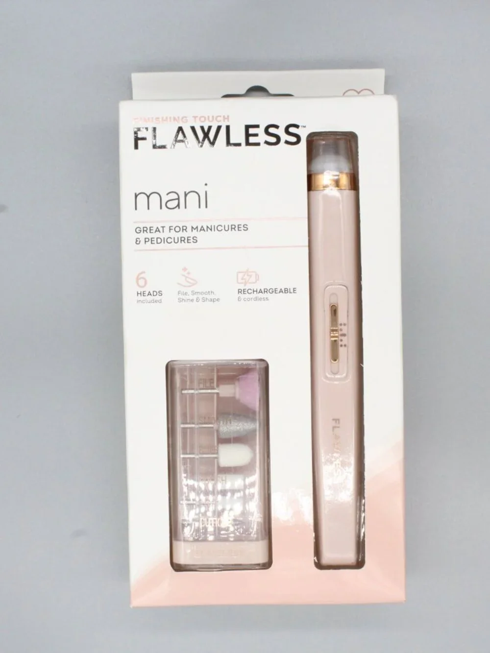 Finishing Touch Flawless Mani Salon Nails Rechargeable Cordless 6 Heads NEW